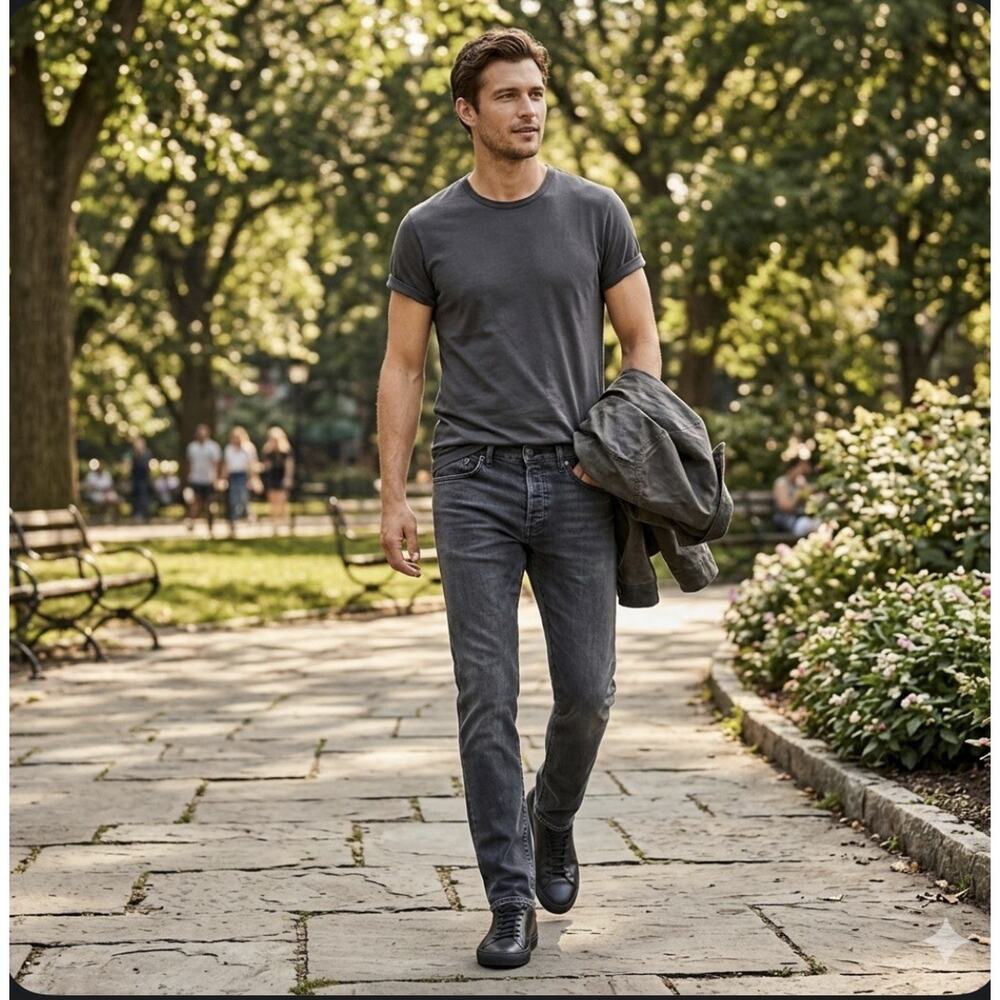 Rag & Bone Slim Fit Jeans Gray/Black Minna Wash Button Fly Designer Denim 33x32